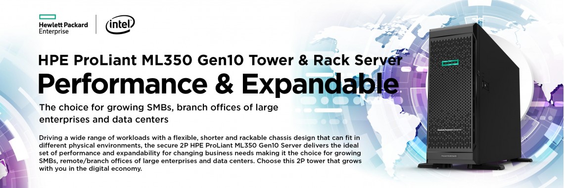 HPE ProLiant ML350 Gen10 Tower & Rack