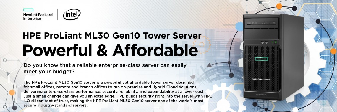 HPE ProLiant ML30 Gen10 Tower Server